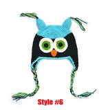 Multicolor Infant Toddler Handmade Knitted Crochet Baby Hat owl hat Cap with ear flap Animal Style For Girl Boy Gift