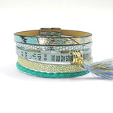 Green leather bracelet Brazilian bracelet magnet buckle Friendship bracelet Bohemian bracelets&bangles
