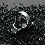 Punk Gothic Titanium Stainless Steel Casting Evil Damn Skull Vampire Goat Ring for Men Jewelry