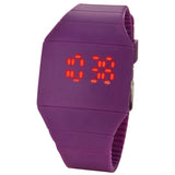 Unisex Watch Red LED Digital Square Rubber Band Men & Women Led Wrist Watch