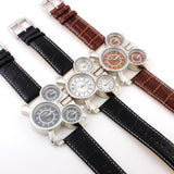 Genuine Leather Strap wristwatches OULM Sports Watch Multiple Time Zone quartz watches dive watch