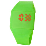 Unisex Watch Red LED Digital Square Rubber Band Men & Women Led Wrist Watch