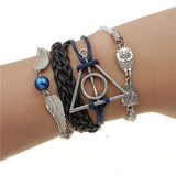 Handmade Charm Bracelet Eiffel Tower Love Anchors Wrap Leather Bracelet pulseira couro bracelets for women