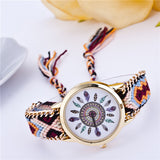 Handmade Braided Friendship Bracelet Watch New arrival feather HandWoven wristwatch Ladies Quarzt gold Watch women dress watches