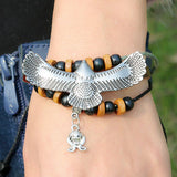Handmade Eagle Charm Leather Adjustable Bracelet Wristband Jewelry Bijouterie Unisex For Men Girls Woman Gift