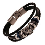 Handmade Retro PU Leather Woven Charm Bracelet Men Women Vintage Braided Bracelets Bangles Male Female Jewelry