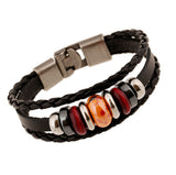 Handmade Retro PU Leather Woven Charm Bracelet Men Women Vintage Braided Bracelets Bangles Male Female Jewelry