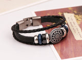 Handmade Retro PU Leather Woven Charm Bracelet Men Women Vintage Braided Bracelets Bangles Male Female Jewelry
