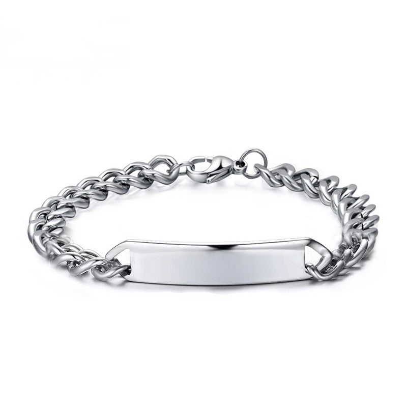 Handmade stainless steel id bracelets bangle men jewelry high quality couple jewelry