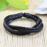 Handmade wrap genuine real leather bracelet men & friendship bangles for women bileklik Pulseira De Couro Masculina femme