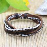 Handmade wrap genuine real leather bracelet men & friendship bangles for women bileklik Pulseira De Couro Masculina femme