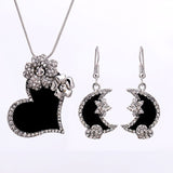 Heart Women Jewelry Set Flower Gold Plated Austrian Crystal Jewelry Sets Necklace Star Earrings
