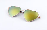 Heart Shaped Sunglasses WOMEN metal Reflective LENES Fashion sun GLASSES MEN sports sunglasses