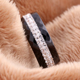 High Qulity Black And White Simple Style Comly Crystal Ceramic Rings for Women