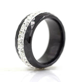 High Qulity Black And White Simple Style Comly Crystal Ceramic Rings for Women