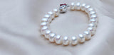 High luster 9-10mm natural big pearl charm bracelet for women top quality fashion bangle bracelet mother's day gift
