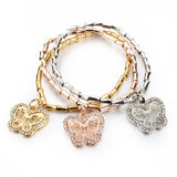 High Qualiry Crystal Bracelets Bangles For Women Hot Sale Gold Silver Plated Round Bracelet Elastic Charm Pulseras