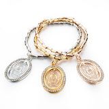 High Qualiry Crystal Bracelets Bangles For Women Hot Sale Gold Silver Plated Round Bracelet Elastic Charm Pulseras