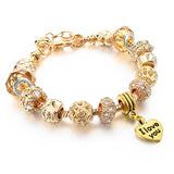 High Quality Heart Charm Bracelets For Women Snake Chain Gold Plated Bracelets & Bangles Fashion Jewelry