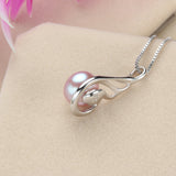 High quality black pearl jewelry Hot selling 18k white gold plated pendant necklace 45cm chain