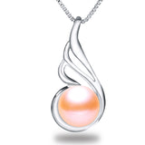 High quality black pearl jewelry Hot selling 18k white gold plated pendant necklace 45cm chain