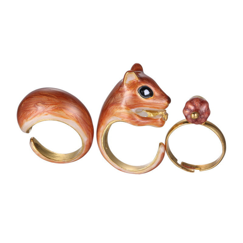 Hot DIY Handmade Gold Plated Fox Animal Rings For Women Fashion Rings Punk Style Rings Sets Open Cuff Rings 3pcs/Set Top Quality