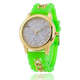 Hot Fashion Silicone Geneva Watches Fashion Women Chain Watch Ladies Dress Wrist Watches Relogio Feminino