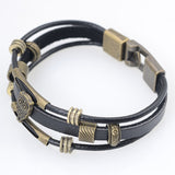Hot Owl Charm Bracelet Wristband Punk Style Men Women Vintage Multilayer Genuine Leather Wrap Bracelet Bangles Fashion Jewelry