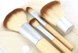 4Pcs Earth-Friendly Bamboo Elaborate Makeup Brush Sets