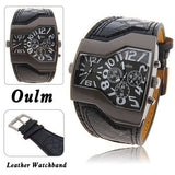 Hot Sale Famous Brand Oulm Men Military Watches With Leather Band Outdoor watches Top Quality