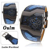 Hot Sale Famous Brand Oulm Men Military Watches With Leather Band Outdoor watches Top Quality