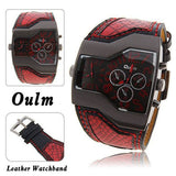 Hot Sale Famous Brand Oulm Men Military Watches With Leather Band Outdoor watches Top Quality