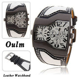 Hot Sale Famous Brand Oulm Men Military Watches With Leather Band Outdoor watches Top Quality