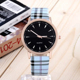 Hot Sale Fashion Gold Watch Plaid Leather Quartz Watch Women Watches Clock Ladies Wrist Watches