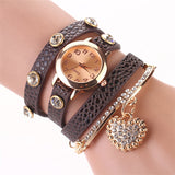 Hot Sale New Casual Luxury Heart Pendant Women Bracelet Wristwatches Women Dress Watches Fashion Watch Brand Watch 