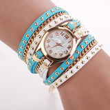 Hot Sale Summer Style Contrast Color Luxury Casual Watch Leather Bracelet Watch Wristwatch Women Watches Quartz Watch