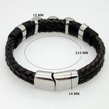 Hot Sell Handmade Genuine Leather Weaved Double Layer Man Bracelets Casual/Sporty Bicycle Motorcycle Delicate Cool Men Jewelry