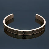 Hot Sell Titanium Stainless Steel Bangle Roman Numerals 24K Gold Plate Cuff Bracelet Love Letter Bracelet Men Women Open Bangles