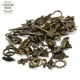 Hot Selling Mixed 50pcs/Lot Assorted Carved Charms Pendants Beads Metal Alloy Pandent Plated Antique Bronze Diy Bead
