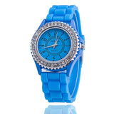 Hot Silicone GENEVA Watch Women Rhinestone Watches Fashion Casual Quartz Watch Sport watch