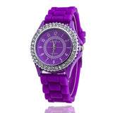 Hot Silicone GENEVA Watch Women Rhinestone Watches Fashion Casual Quartz Watch Sport watch