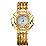 Hot Women Watches Luxury Brand Analog Display Stainless Steel Watch Band Rose Gold Ladies Women Rhinestone Watch