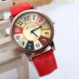 Hot Sale Women Wristwatch New Style Fashion Casual Watch Unisex Women Men Vintage Demic Fabric Leather Wristwatch