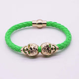 Hot Selling Fashion Braided Leather Bracelets Gold Plated Skull Bracelet Men Punk Wrap Bracelet Women Jewelry