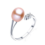 Hot Selling sterling-silver-jewelry 8-9mm Water Drop Freshwater Pearl Ring For Women Top Quality