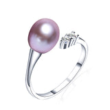 Hot Selling sterling-silver-jewelry 8-9mm Water Drop Freshwater Pearl Ring For Women Top Quality