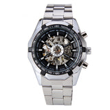 Hot  Winner Luxury Brand Luxury Sport Men Automatic Skeleton Mechanical Military Watch Men full Steel Stainless Band