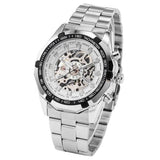 Hot  Winner Luxury Brand Luxury Sport Men Automatic Skeleton Mechanical Military Watch Men full Steel Stainless Band