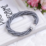 Hot sale Mesh Double Stardust Bracelets With Crystal stones Filled Magnetic Clasp Charm Bracelets Bangles