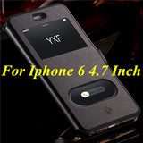 I6/6 Plus Luxury Smart Front Window View Leather Flip Case For Apple Iphone 6 4.7 Inch & For Iphone 6 Plus 5.5 Fundas Cover